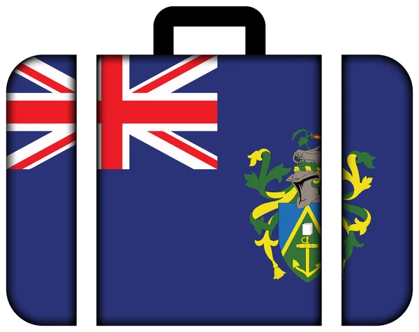 Flagge der Pitcairn-Inseln. Koffersymbol, Reise- und Transportkonzept — Stockfoto