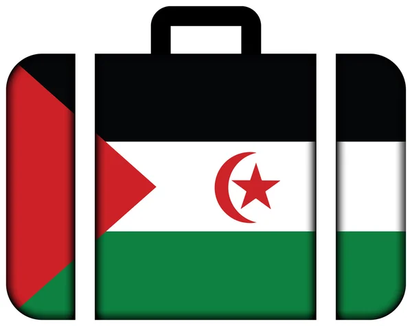 Bandiera della Repubblica Democratica Araba Sahrawi. Icona della valigia, concetto di viaggio e trasporto — Foto Stock