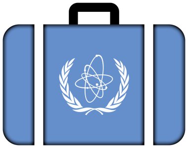 Uluslararası Atom Enerjisi Ajansı (Iaea) bayrağı. Bavul simgesi