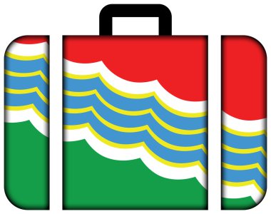 Tiraspol bayrağı. Bavul simgesi, seyahat ve ulaşım konsepti