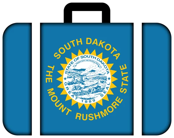 Flagge des Bundesstaates South Dakota. Koffersymbol, Reise- und Transportkonzept — Stockfoto