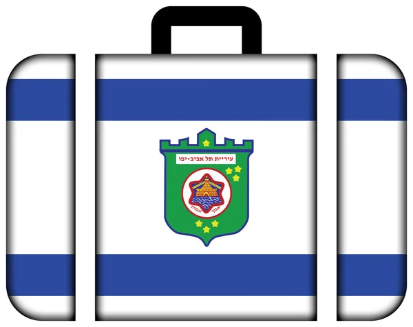 Flag of Tel Aviv. Suitcase icon, travel and transportation concept — Stock Photo, Image