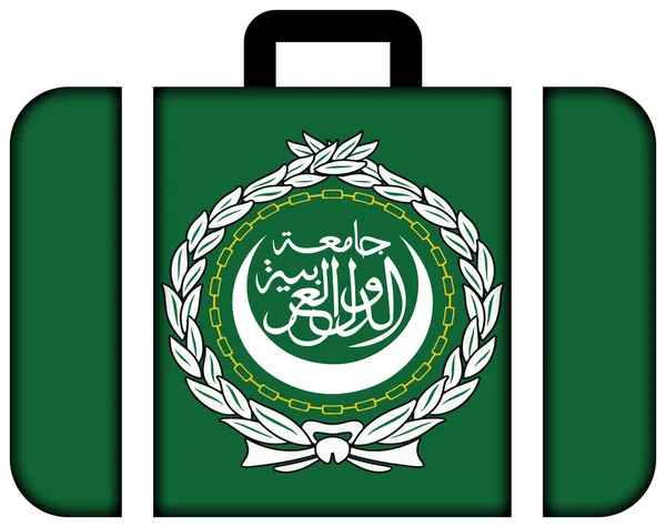 Vlag van de Arabische Liga. Koffer icoon, reis-en transport concept — Stockfoto
