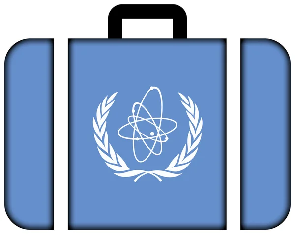 Bandeira da Agência Internacional de Energia Atómica (AIEA) Ícone da mala — Fotografia de Stock