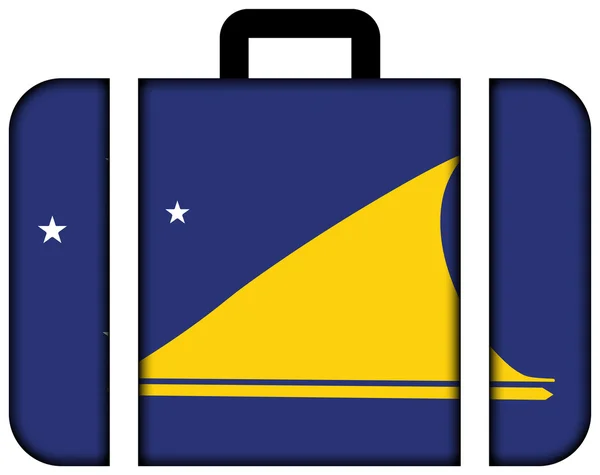 Σημαία του Τοκέλου. Εικονίδιο βαλίτσα, ταξίδια και τη μεταφορά έννοια — Φωτογραφία Αρχείου