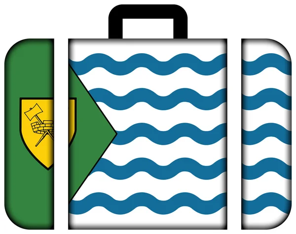 Σημαία του Βανκούβερ. Εικονίδιο βαλίτσα, ταξίδια και τη μεταφορά έννοια — Φωτογραφία Αρχείου