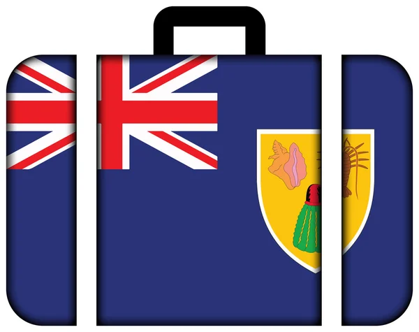 Vlag van Turks-en Caicoseilanden. Koffer icoon, reis-en transport concept — Stockfoto