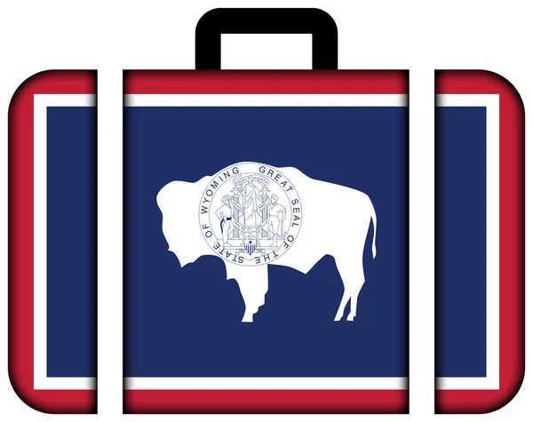 Flag of Wyoming State. Suitcase icon, travel and transportation concept — Stock Photo, Image