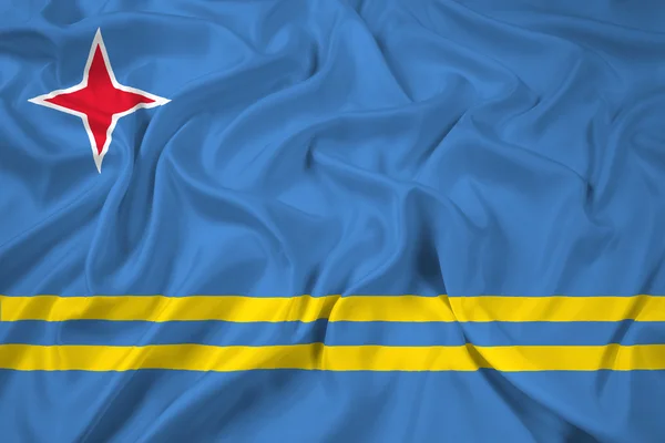 Bandeira ondulante de Aruba — Fotografia de Stock