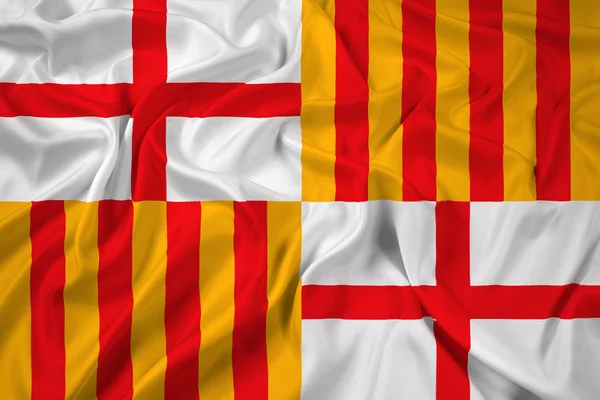 Waving Flag of Barcelona — Stock Photo, Image