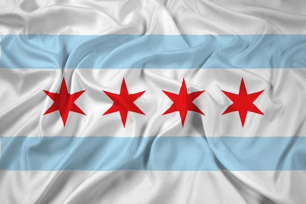 Waving Flag of Chicago, Illinois — Stock Photo, Image