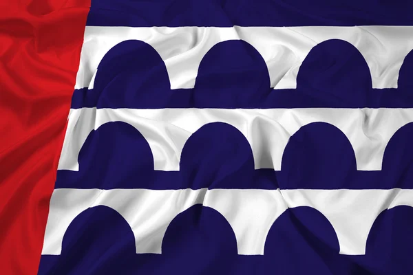 Macha flagą z Des Moines, Iowa — Zdjęcie stockowe