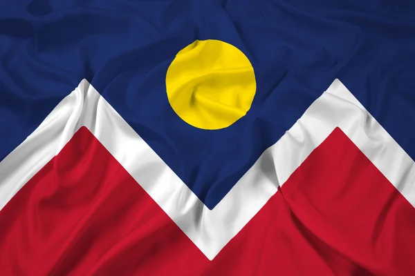 Macha flagą z Denver, Colorado — Zdjęcie stockowe