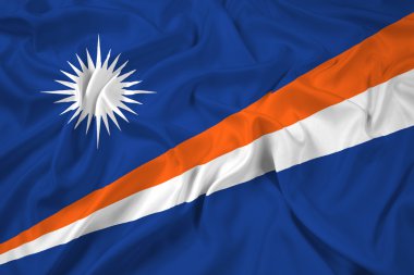 marshall Adaları bayrağı sallayarak