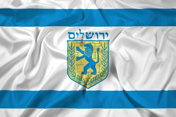 Bandiera sventolante di Gerusalemme — Foto Stock