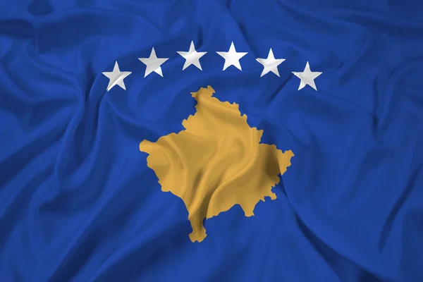 Agitant le drapeau de kosovo — Photo