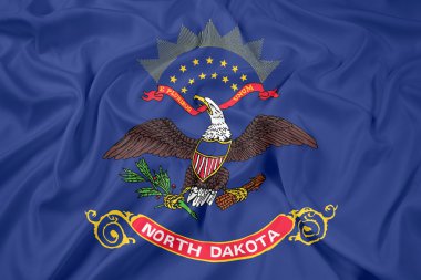 Kuzey Dakota Devlet bayrağı sallayarak