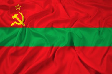 Transdinyester bayrağı sallayarak