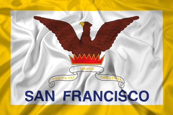 Flagge schwenkend von San Francisco, Kalifornien — Stockfoto