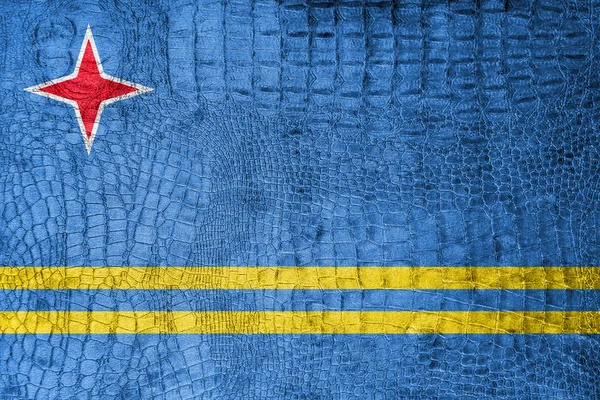 Flag of Aruba, on a luxurious, fashionable canvas — Stock Photo, Image