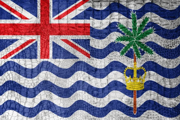 Flagga British Indian Ocean Territory, på en lyxig, fashionabla duk — Stockfoto