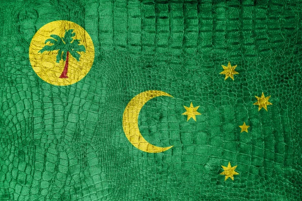 Bandera de las Islas Cocos, sobre un lujoso lienzo de moda —  Fotos de Stock