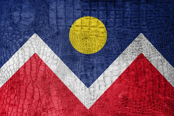 Vlag van Denver, Colorado, op een luxe, trendy doek — Stockfoto