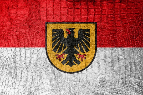 Flaga z Dortmundu, na płótnie luksusowe, modne — Zdjęcie stockowe