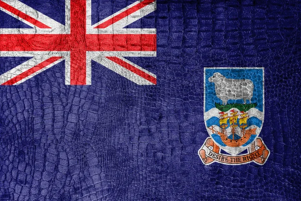 Drapeau des îles Falkland, sur une toile luxueuse et à la mode — Photo