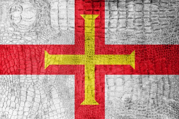 Flag of Guernsey, on a luxurious, fashionable canvas — Stock Photo, Image