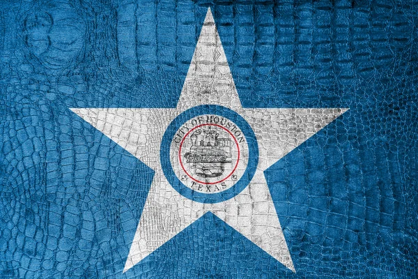Флаг Хьюстона, штат Техас, на роскошном, модном холсте — стоковое фото