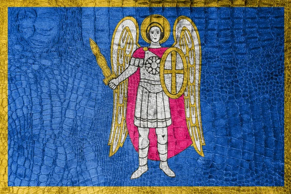 Bandeira de Kiev, em uma tela luxuosa e elegante — Fotografia de Stock