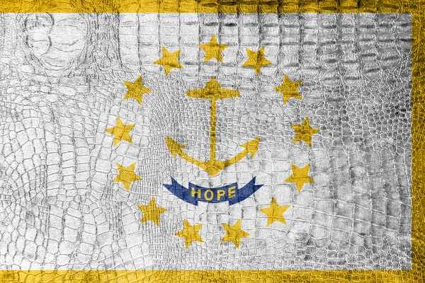 Flag of Rhode Island, on a luxurious, fashionable canvas — Stock Photo, Image