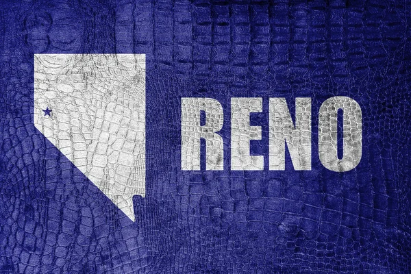 Bandera de Reno, Nevada, sobre un lujoso lienzo de moda —  Fotos de Stock