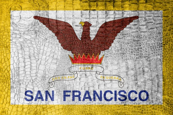 Flaga San Francisco, Kalifornia, na płótnie luksusowe, modne — Zdjęcie stockowe