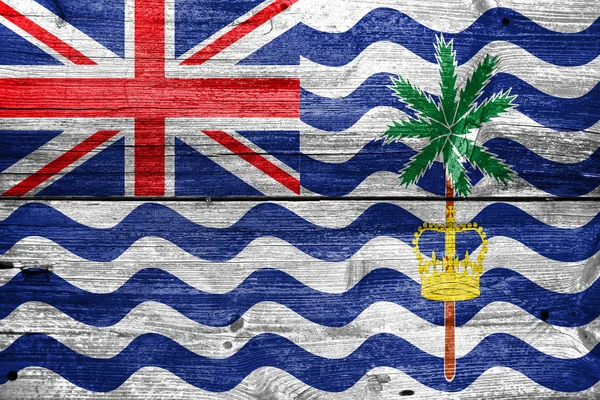 Bandeira do Território Britânico do Oceano Índico, pintada no fundo da prancha de madeira velha — Fotografia de Stock