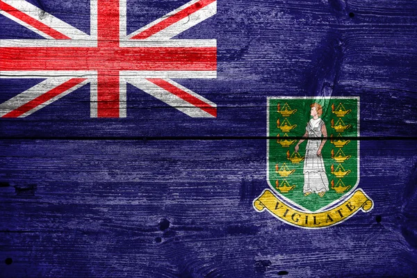 Flagge der britischen Jungferninseln, gemalt auf altem Holzplankenhintergrund — Stockfoto