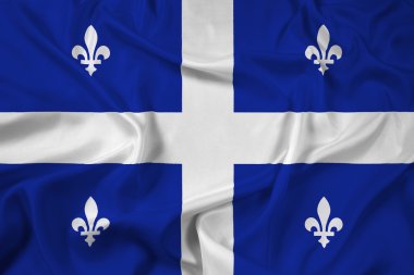 Quebec bayrağı sallayarak