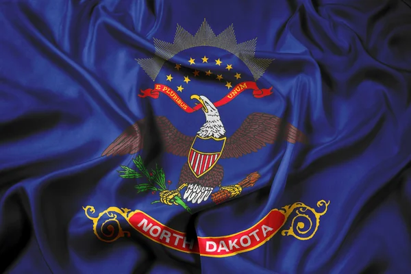 Waving Flag of North Dakota State — Stock Photo, Image