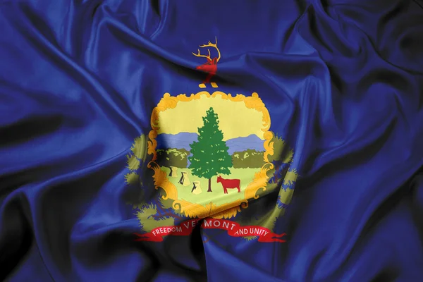 Waving Flag of Vermont State — Stock Photo, Image