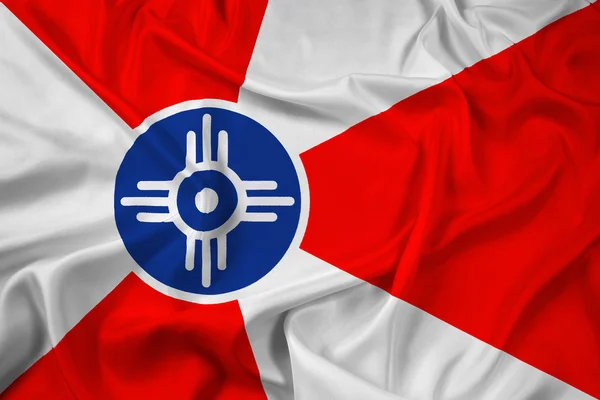 Mávání vlajkou Wichita, Kansas — Stock fotografie