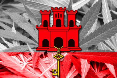 Cebelitarık, bayrağı esrar arka plan üzerinde