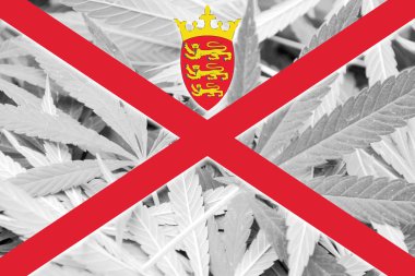 Jersey, bayrağı esrar arka plan üzerinde