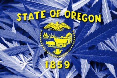 Oregon State, bayrağı esrar arka plan üzerinde