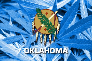 Oklahoma State, bayrağı esrar arka plan üzerinde
