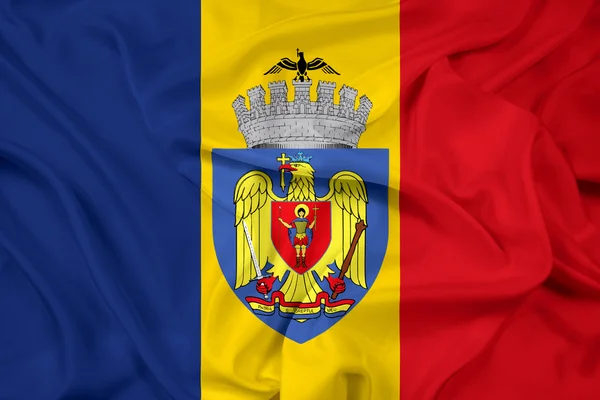 Bandeira ondulante de Bucareste — Fotografia de Stock