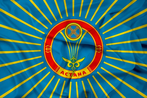 Astana bayrağı sallayarak — Stok fotoğraf