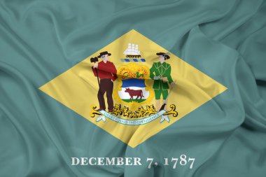 Delaware eyalet bayrağı sallayarak