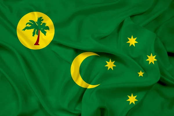 Integetett cocos-szigetek zászlaja — Stock Fotó