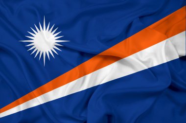 marshall Adaları bayrağı sallayarak